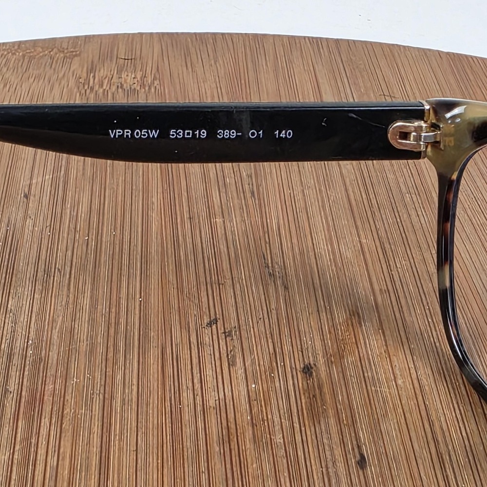 Prada VPR 05W Sunglasses Womens 53-19 Black Tortoise Cat Eye Clear Plastic Italy - Picture 9 of 11